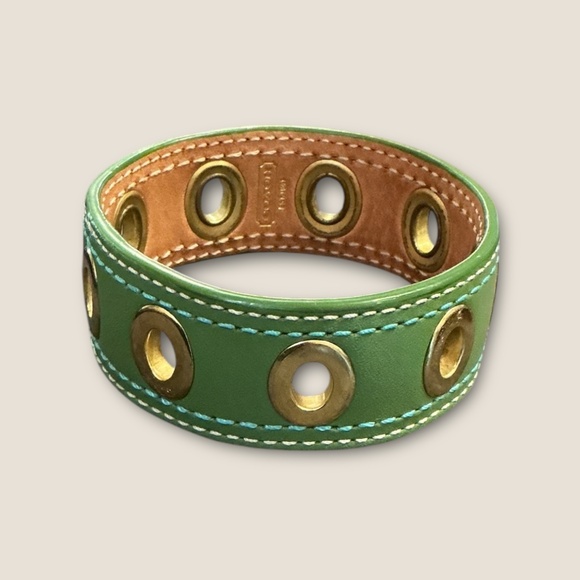 Coach Green Leather Bracelet - Picture 1 of 5